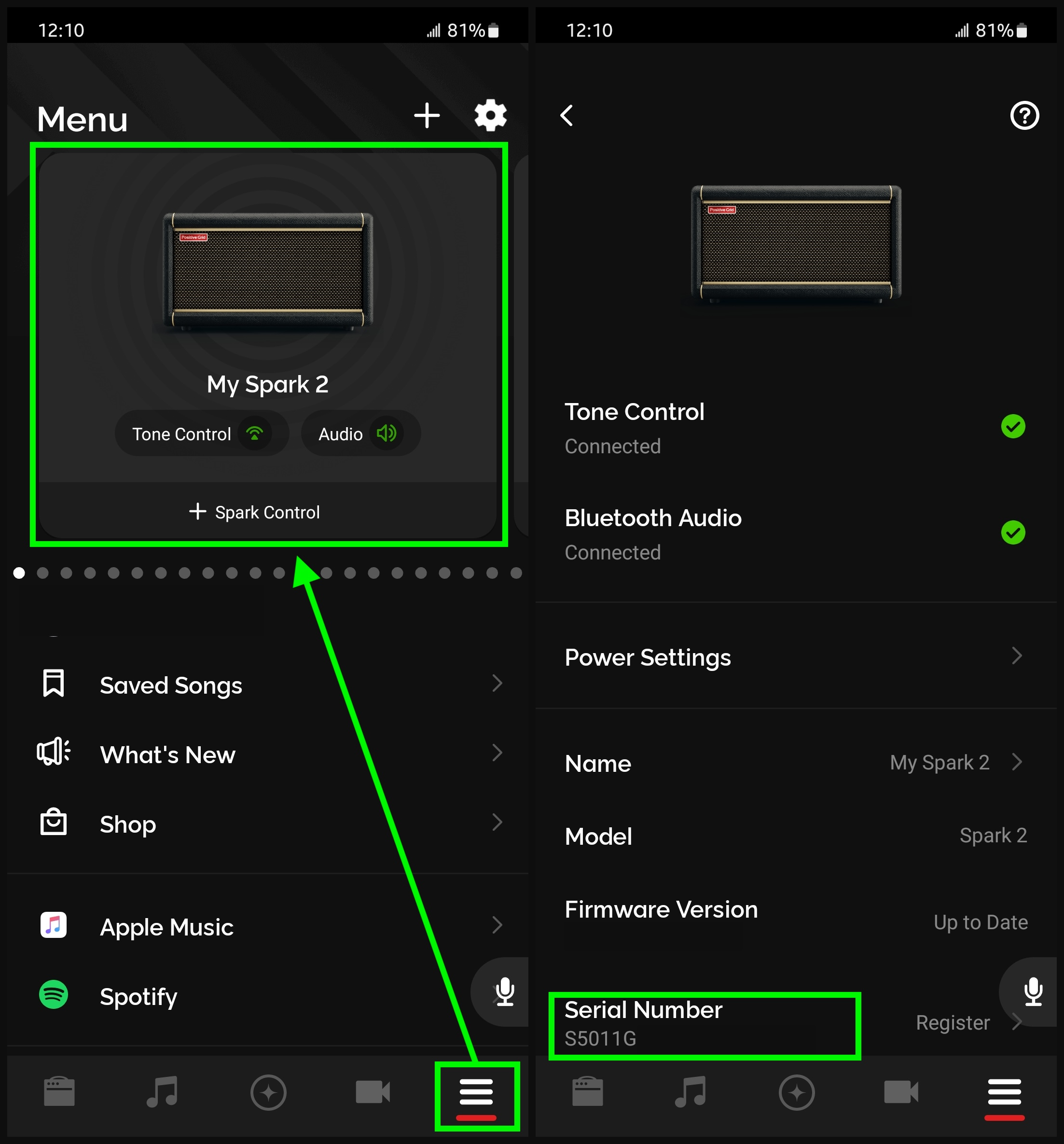 Positive Grid｜シリアル番号の確認方法