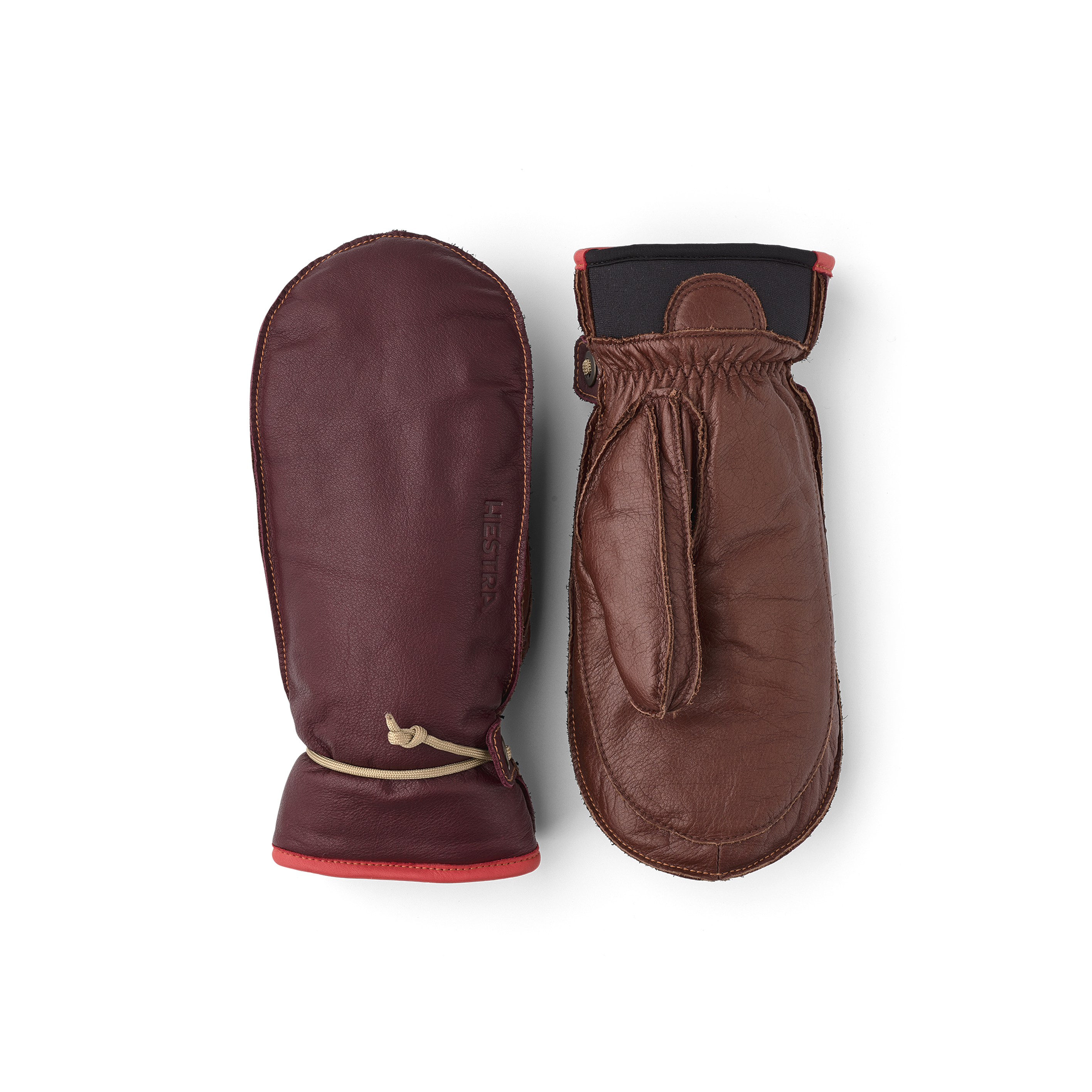 Wakayama Mitt - Bordeaux & brown | Hestra Gloves