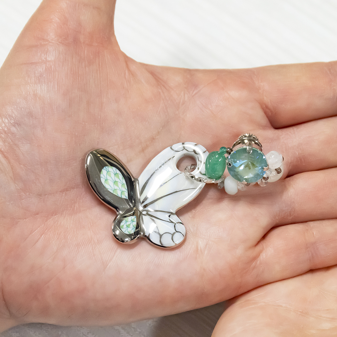 ヘレンド×Korino.I] ピンブローチ フクロウ・ピンク