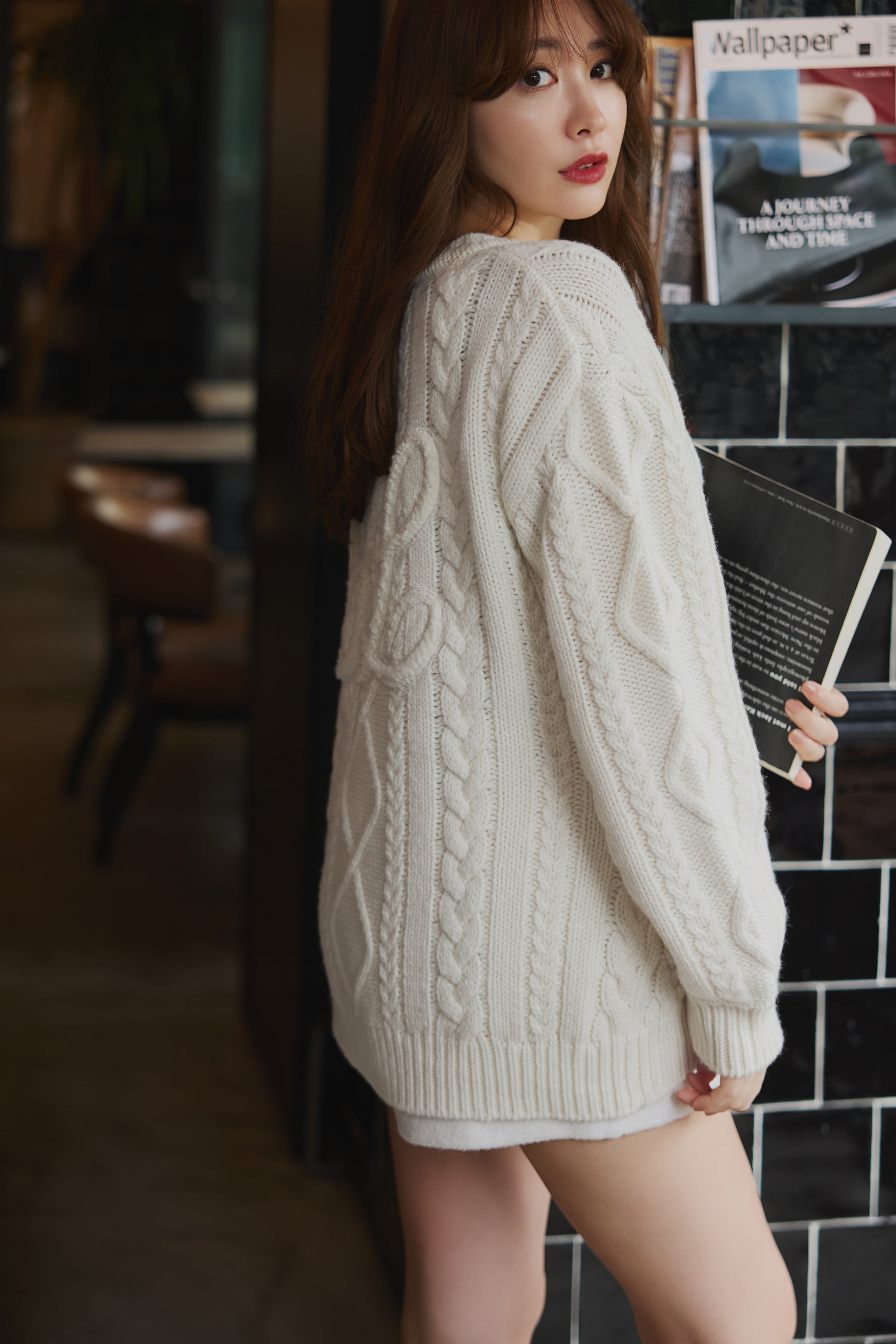 H Boa Cable Knit Cardigan