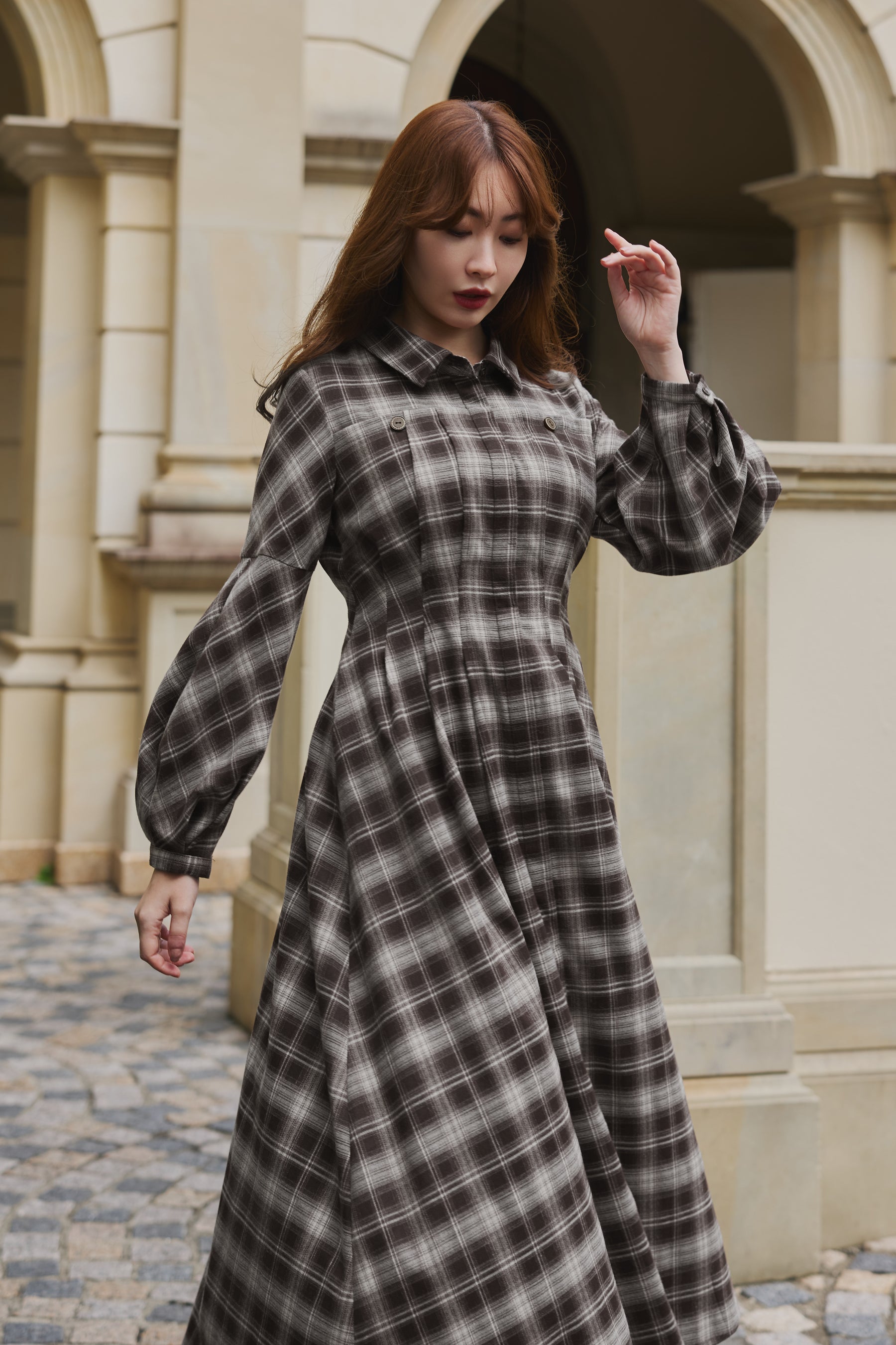 Marion Plaid Shirt Dress