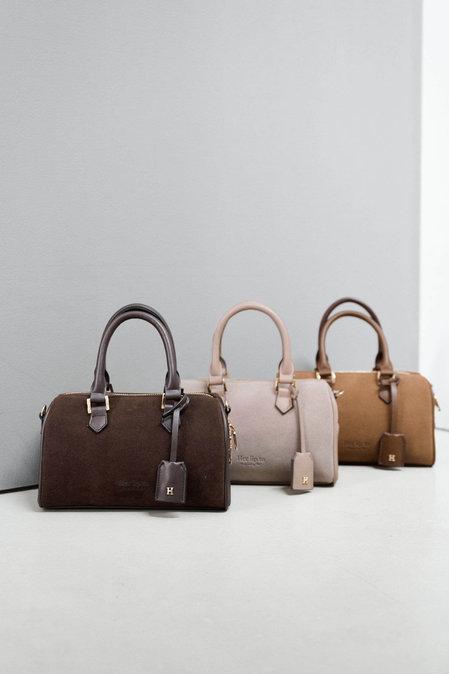 Suede Mini Boston Bag