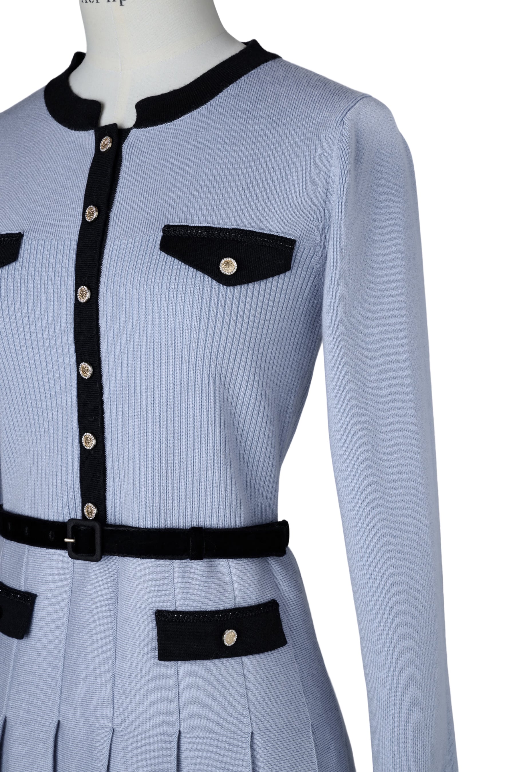 Gabrielle Belted Knit Dress