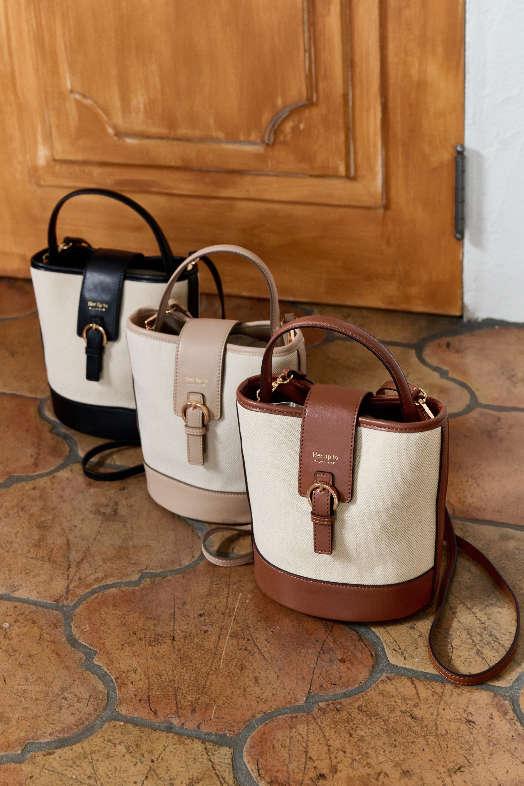 One-Handle Canvas Bucket Bag