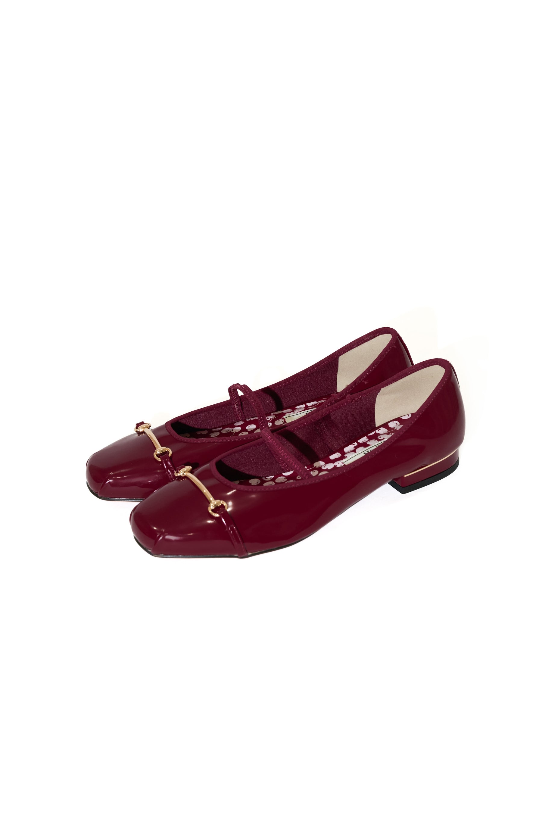 Cherry-Patterned Mary Jane Flats