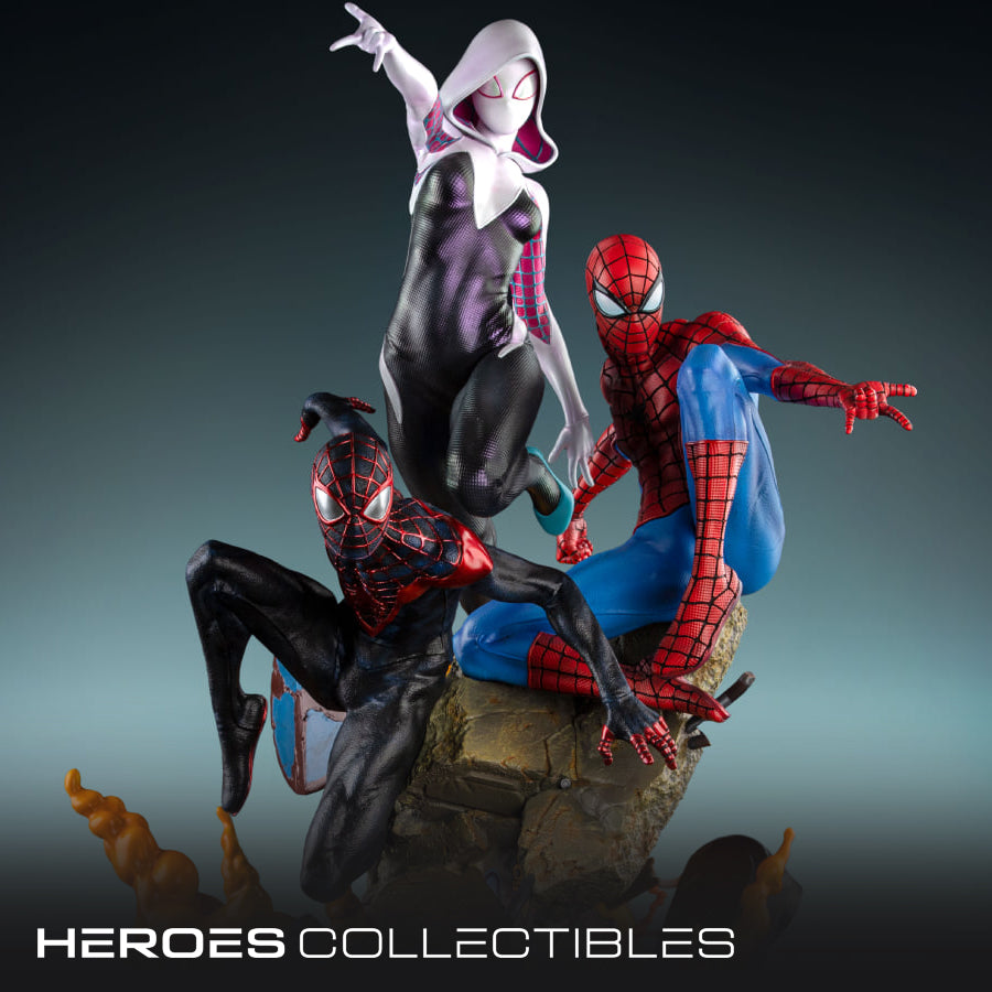 Queen Studios The Amazing Spider-man Spider-verse Trio 1/4 Scale