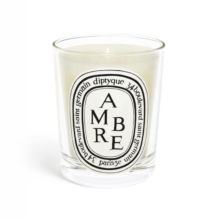 Diptyque White Candle Ambre 190g