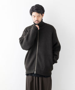 stein / シュタイン】OVERSIZED DRIVERS KNIT ZIP JACKET - MILITARY