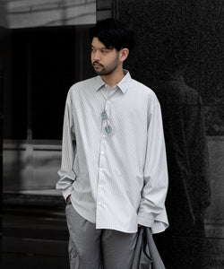 KANEMASA PHIL.】PENCIL STRIPE DRESS JERSEY SHIRT - GRAY SP | 公式