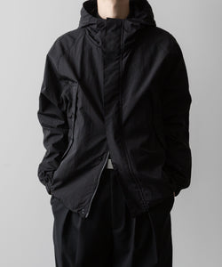 ssstein / シュタイン】NYLON TWILL HOODED ZIP UP JACKET - BLACK