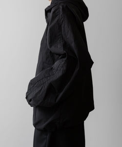ssstein / シュタイン】NYLON TWILL HOODED ZIP UP JACKET - BLACK