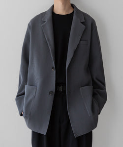 stein / シュタイン】OVERSIZED GRADATION PLEATS JACKET - N.GREY