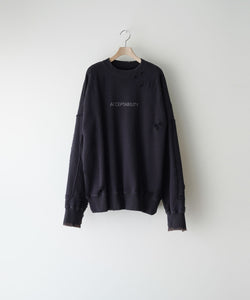 ssstein / シュタイン】OVERSIZED REBUILD SWEAT LS - DARK NAVY