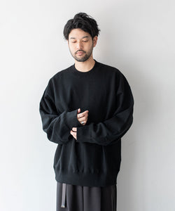 stein / シュタイン】OVERSIZED UNTWISTED YARN SWEAT LS - BLACK