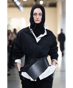 ssstein / シュタイン】WOOL/ALPACA MILLED KNIT BALACLAVA - BLACK