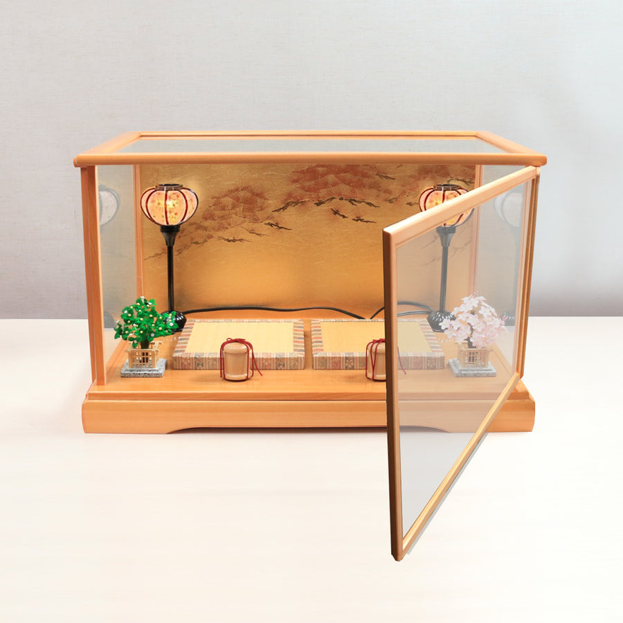 雛人形ケースのみ 【木目ガラスケース単品 販売 】ひな祭りのお雛様