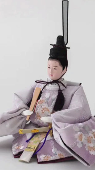 純白ピュア 白とピンクでトーンを合わせた雛人形 平飾り【美邦(みくに