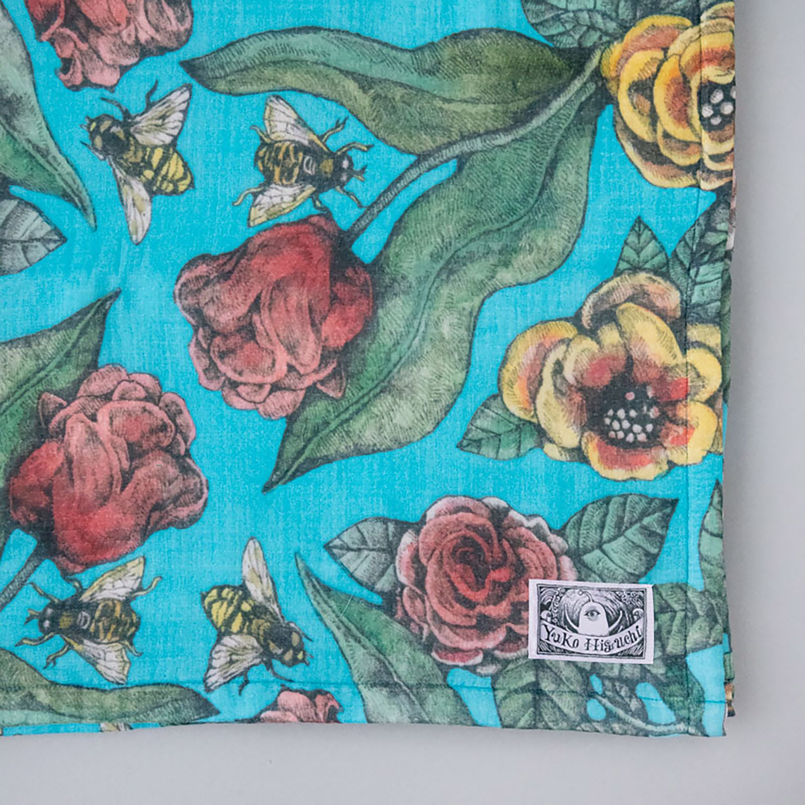 ブランケット【シングルサイズ】青の花柄 – ボリス雑貨店