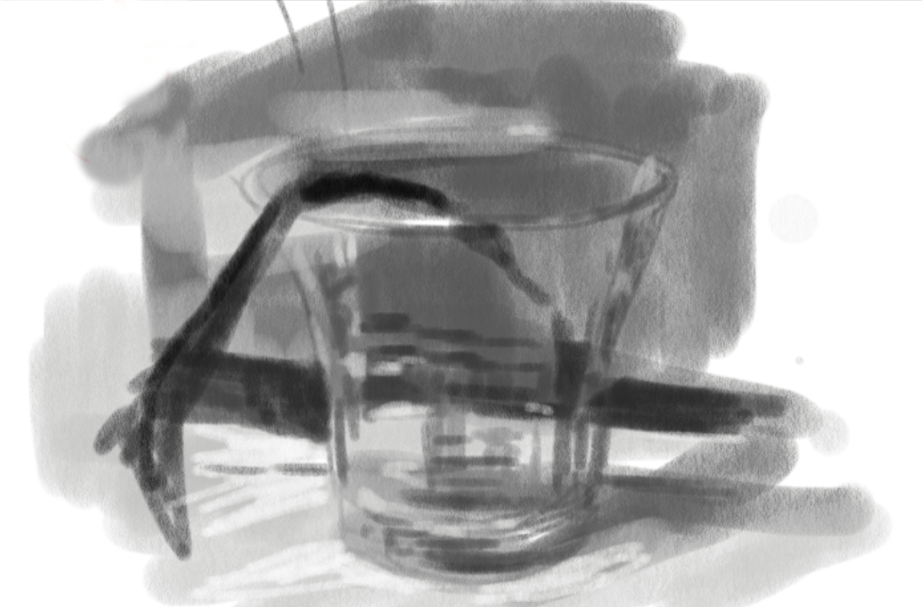 デッサン講座⓶透明な物を描く（瓶）/デジタルドローイング | 旅する