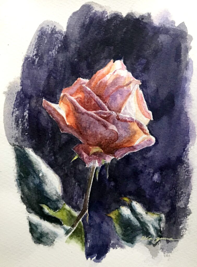 花を水彩で描く・逆光を描く/水彩画研究① | 旅する画家 Hisa Gemma