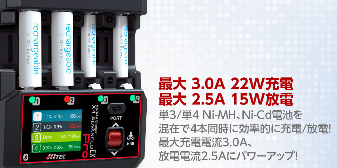 単三/ 単四充電器 AA/AAA Charger X4 Advanced EX Pro ［ AA/AAA