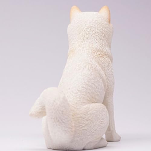 JXK Collectible Dog Figure: Sitting Shiba Inu, Expertly Hand-Painted,