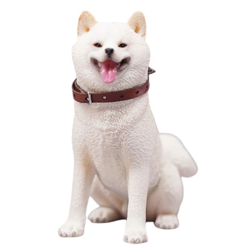JXK Collectible Dog Figure: Sitting Shiba Inu, Expertly Hand-Painted,