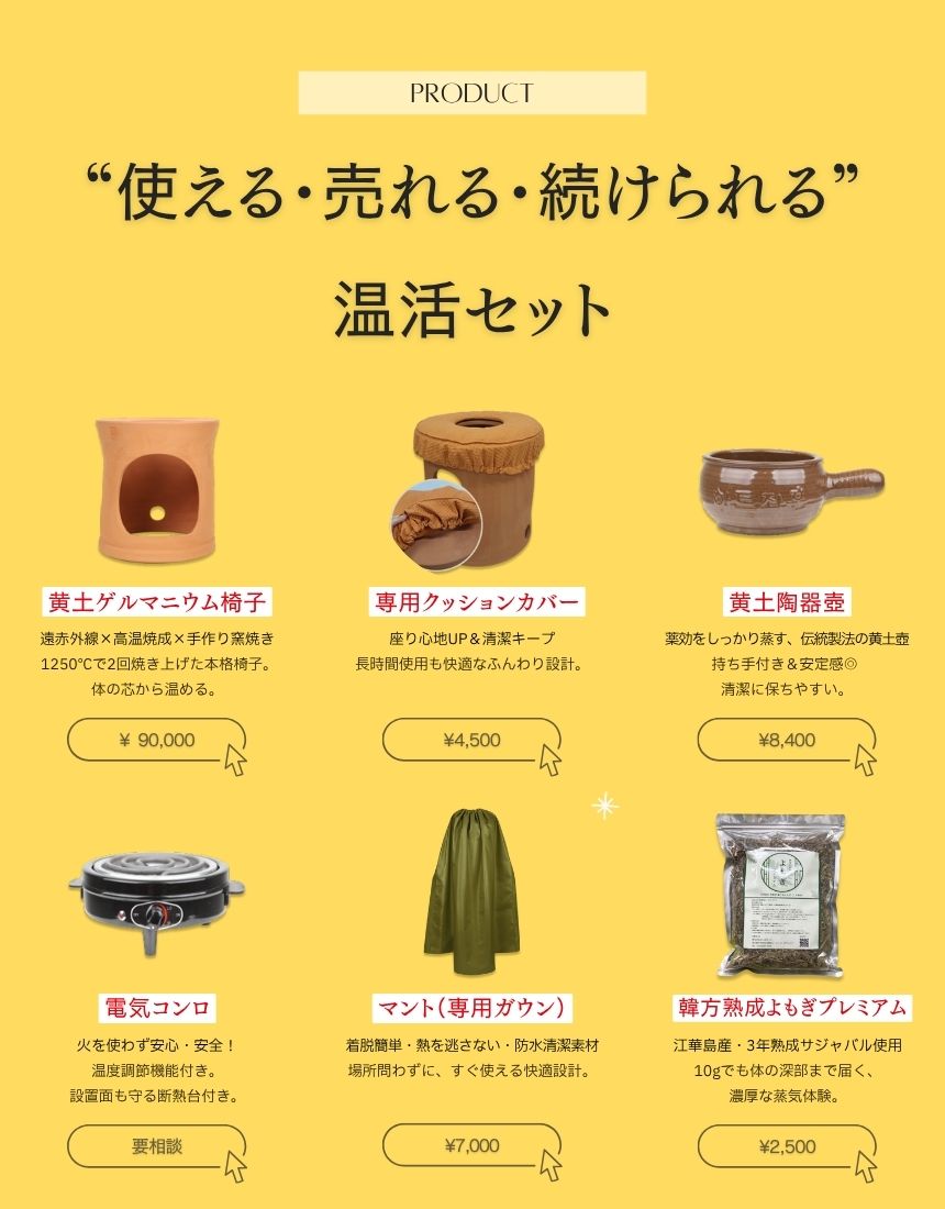 韓方黄土よもぎ蒸しセット - スターターセット - はいぽけっとショップ