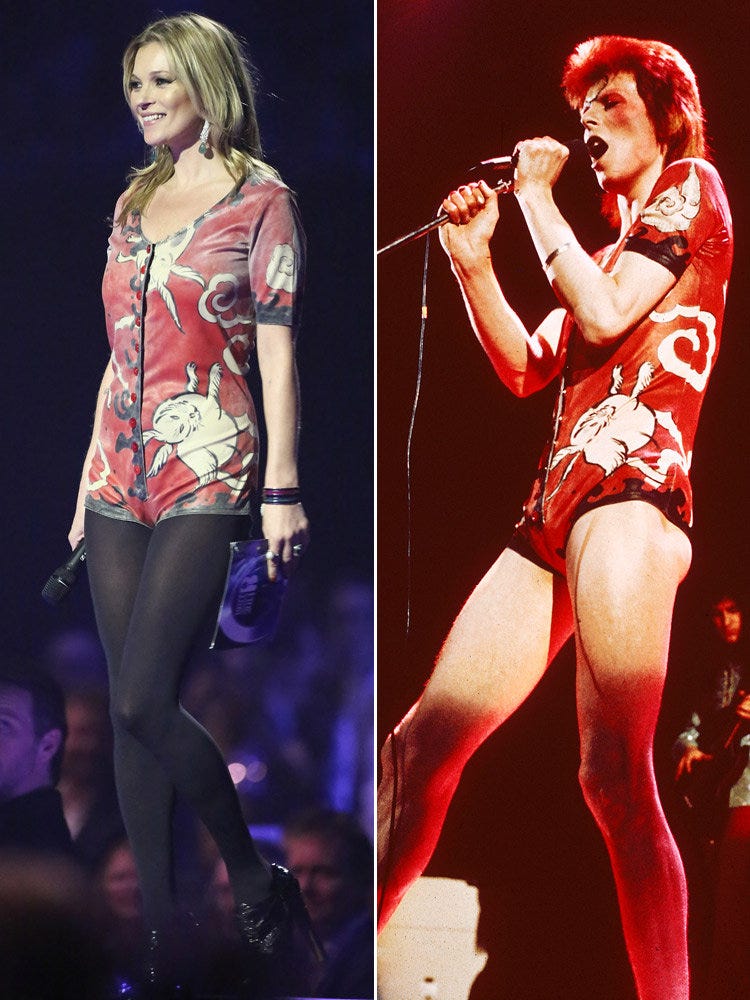 ケイト・モス、デヴィッド・ボウイの代わりに伝説の衣装でブリット