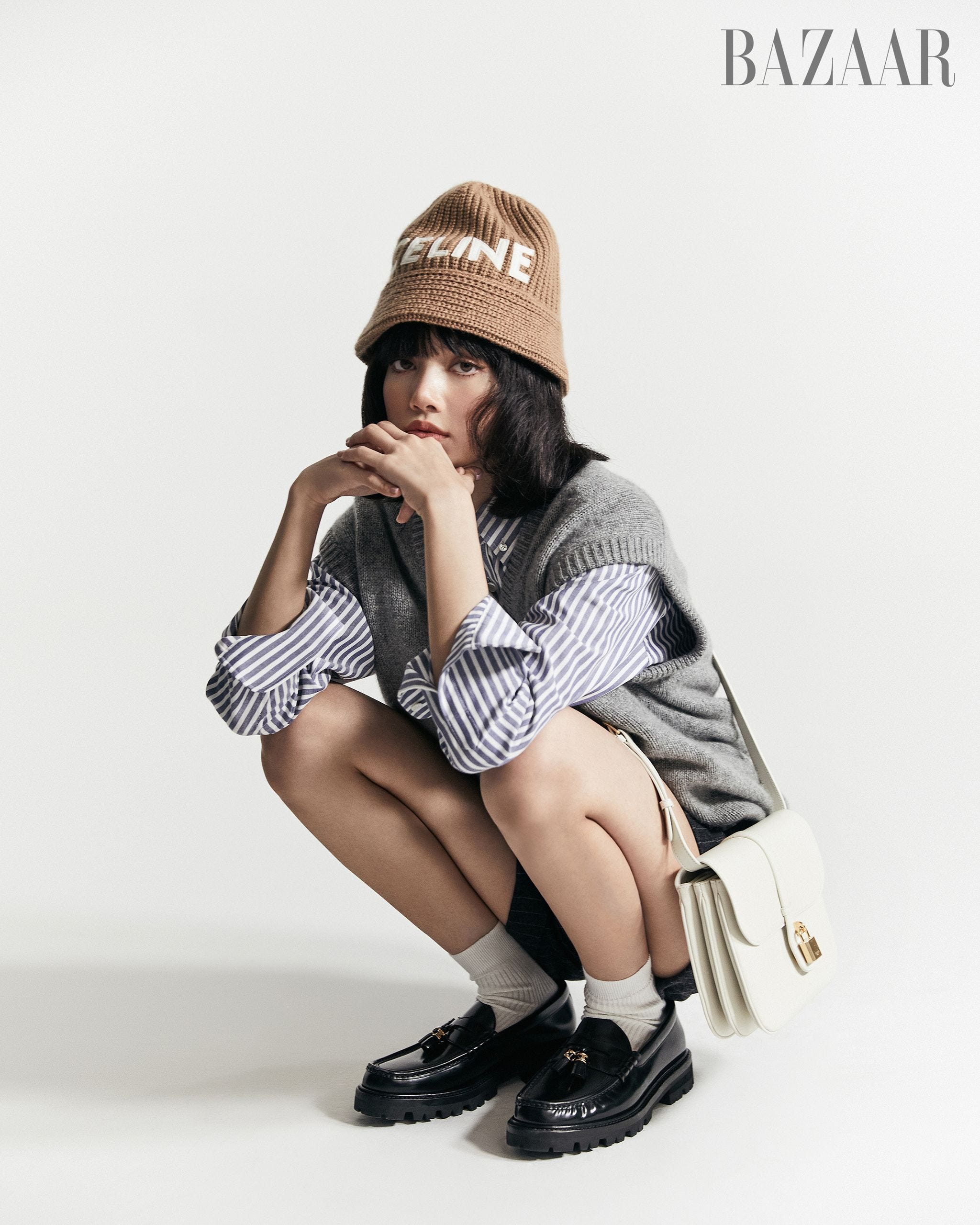 ブラックピンクLISA着用Tell Me What You Want ニット帽 ブラック