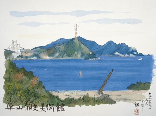 絵画『水辺の大木』ヘイ平山画