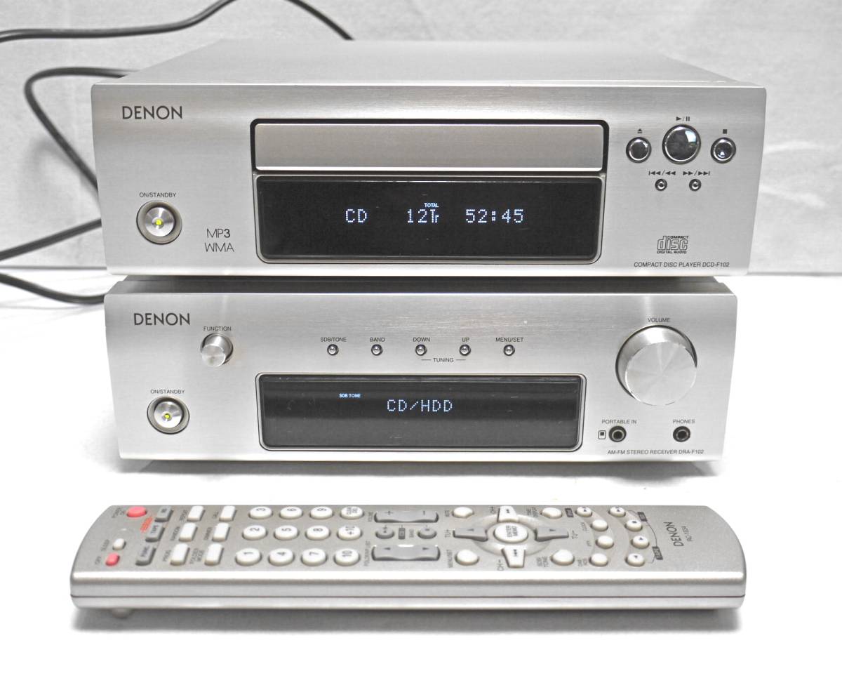 DENON Amplifier DRA-F102 ,CD player DCD-F102 ,Remote control RC