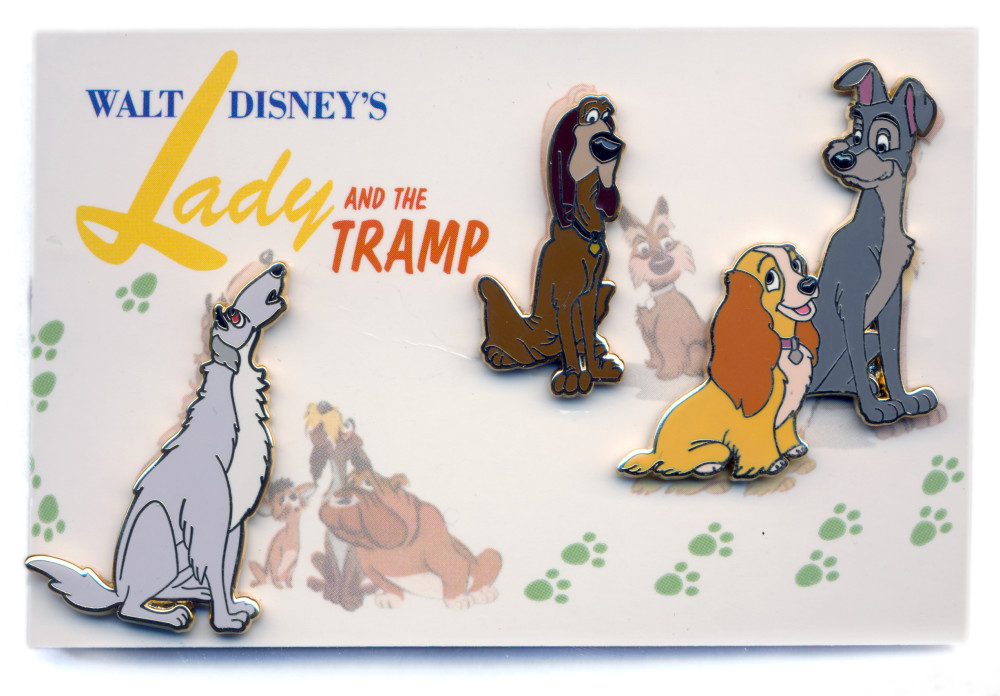Lady and The Tramp - Boris, Lady, Tramp and Trusty 3 Pin Set | PIN