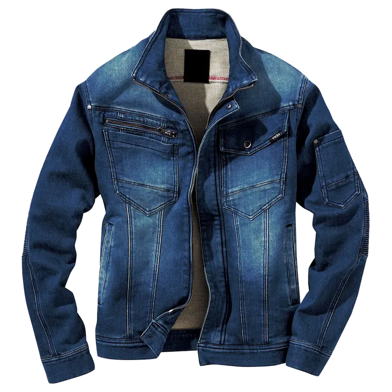 1803デニム蛇腹ジャケット - HOOH VILEA 作業着と電動ファン付き快適