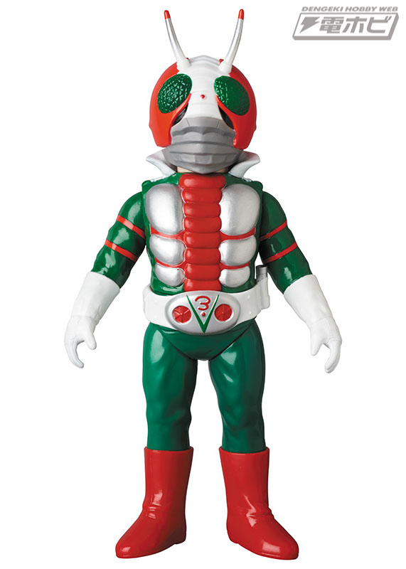 東映レトロソフビコレクション」の新作は、仮面ライダーV3（新色