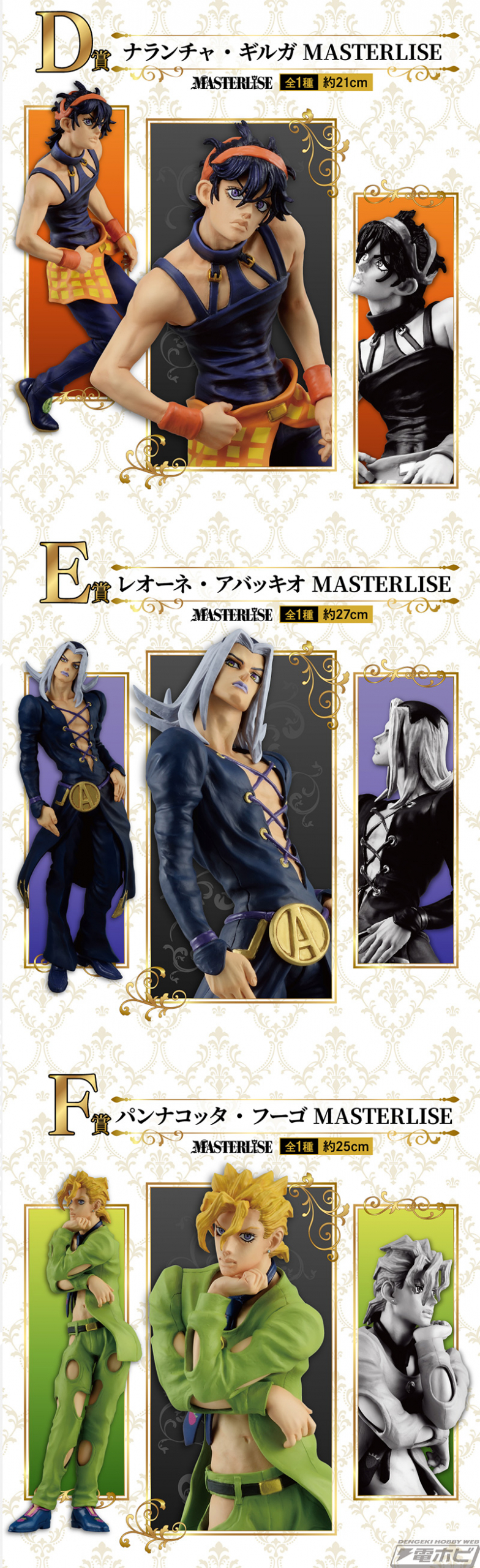 一番くじ ジョジョの奇妙な冒険 GOLDEN WIND」の全ラインナップ公開