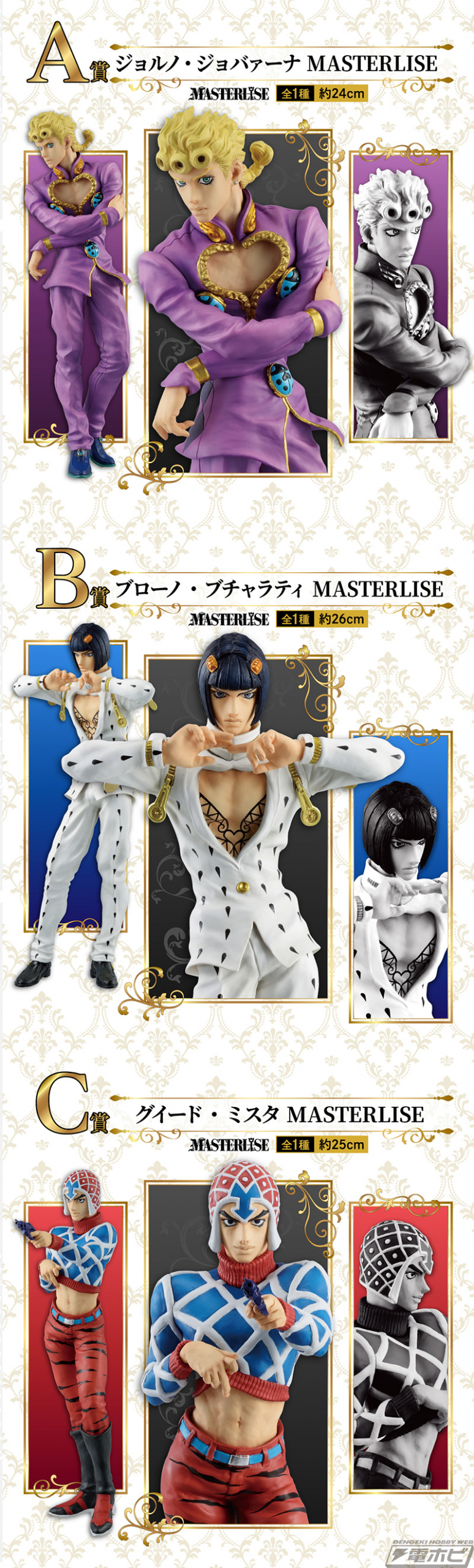 一番くじ ジョジョの奇妙な冒険 GOLDEN WIND」の全ラインナップ公開