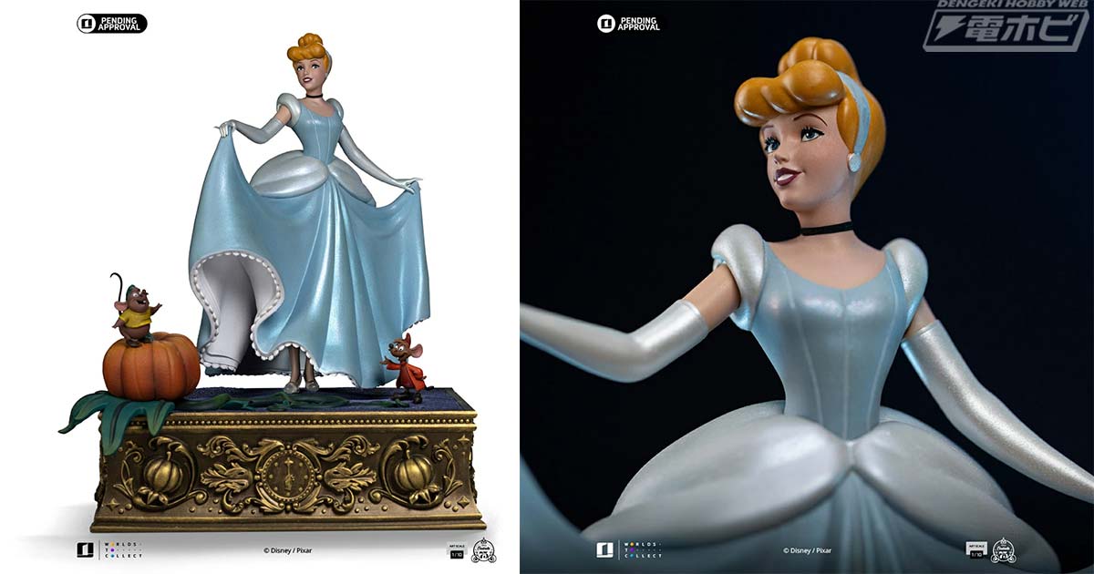 台座にはネズミのジャックとガスも！ディズニー映画『シンデレラ』より