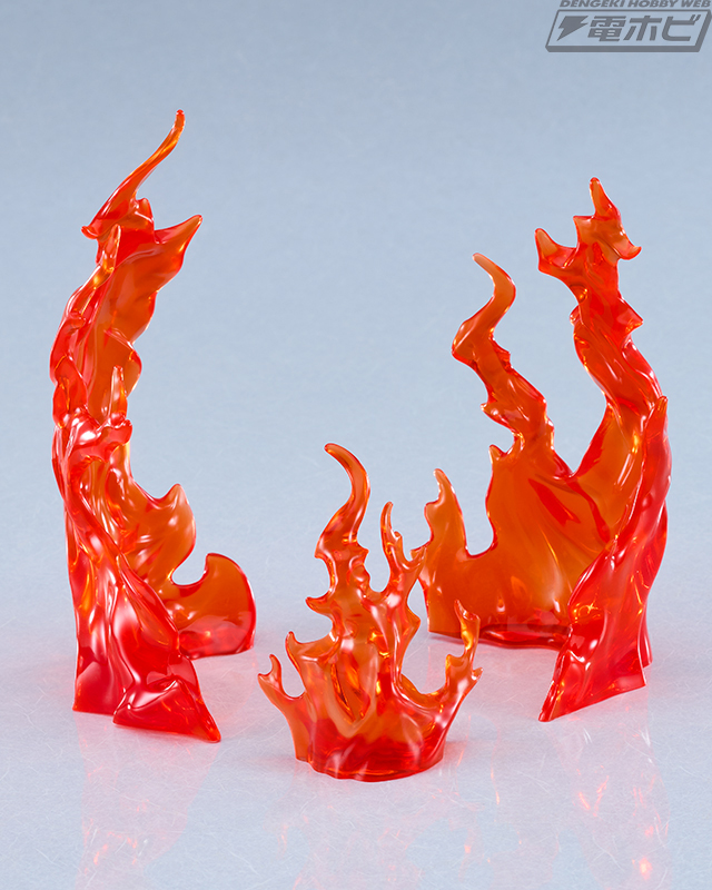 フィギュア、プラモデルのディスプレイを盛り上げる炎のエフェクト