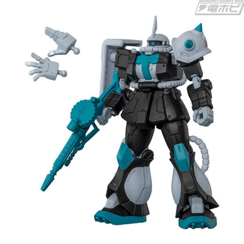 初音ミクカラーのガンダムとシャア専用ザクがガシャポンフィギュア化