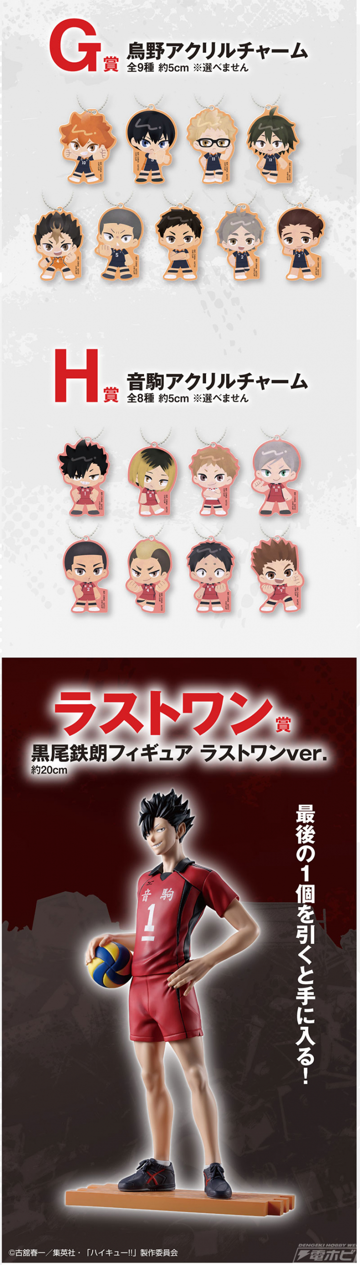 一番くじ 劇場版ハイキュー!! ゴミ捨て場の決戦2」の全ラインナップ