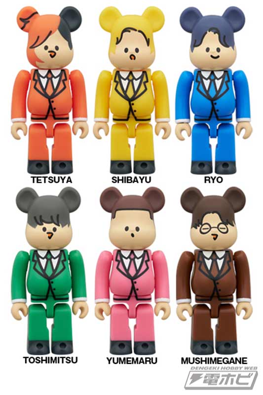 東海オンエア×BE@RBRICK！100％サイズの6体セットと、各メンバーの400