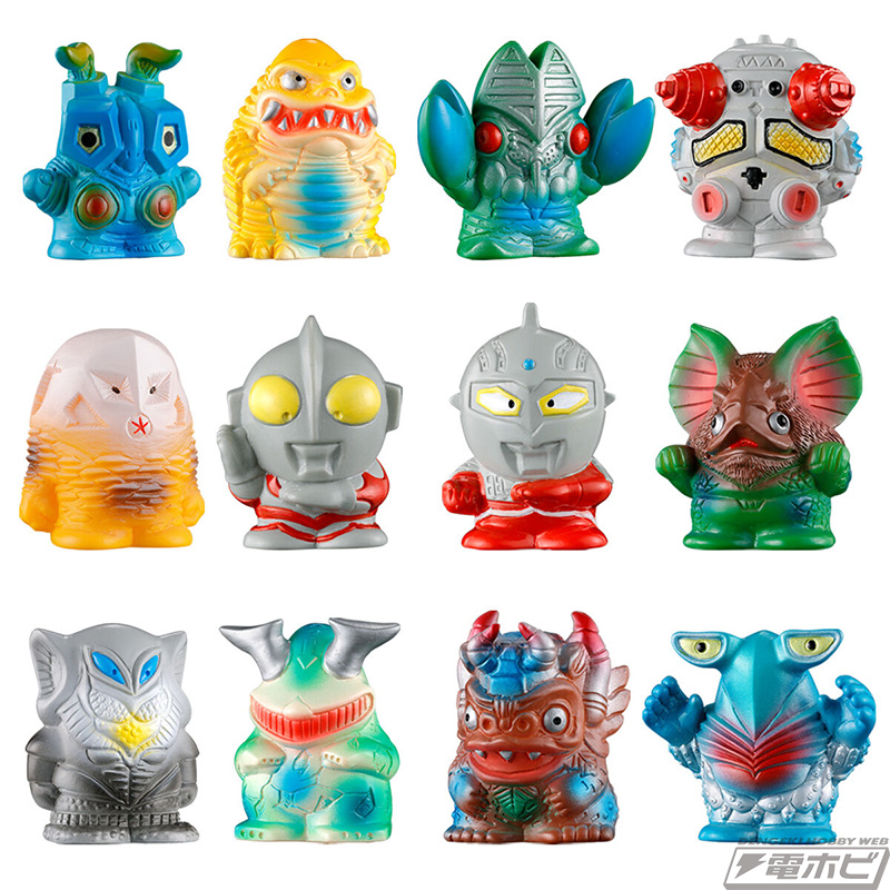 ウルトラマンやバルタン星人、ウルトラセブン、キングジョーなど全12種