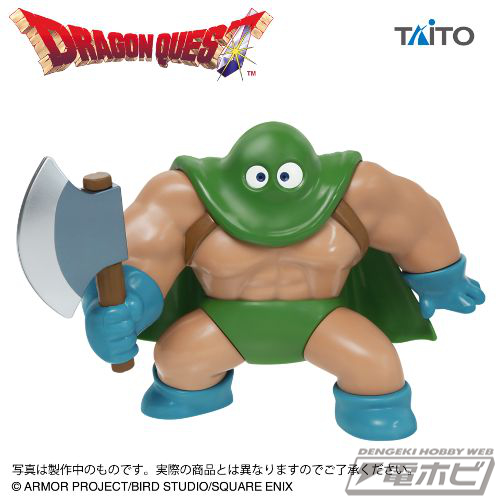 斧を手に睨みを利かせる大盗賊のフィギュアと、割って楽しむばくだん岩