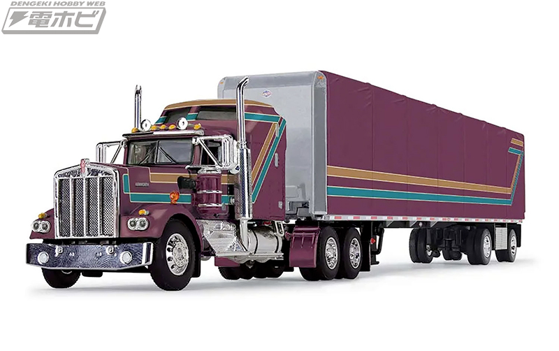 ケンワースの「W900A」と「K100COE」の1/64スケール完成品モデルが