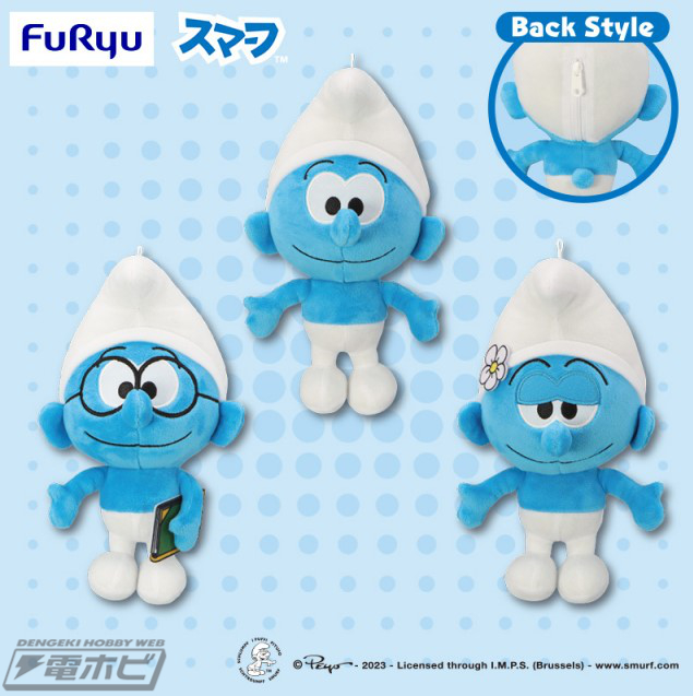 青い妖精『スマーフ』ぬいぐるみポーチがプライズ投入！魅力的な3種類