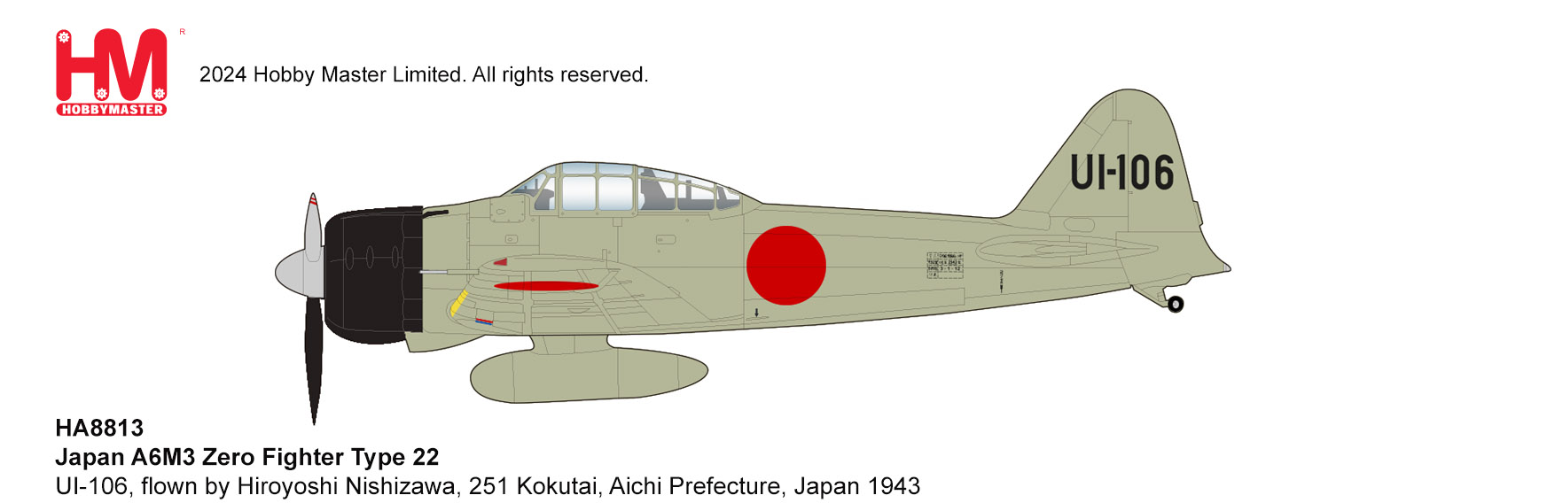 Japan A6M3 Type 22 UI-106, flown by Hiroyoshi Nishizawa, 251