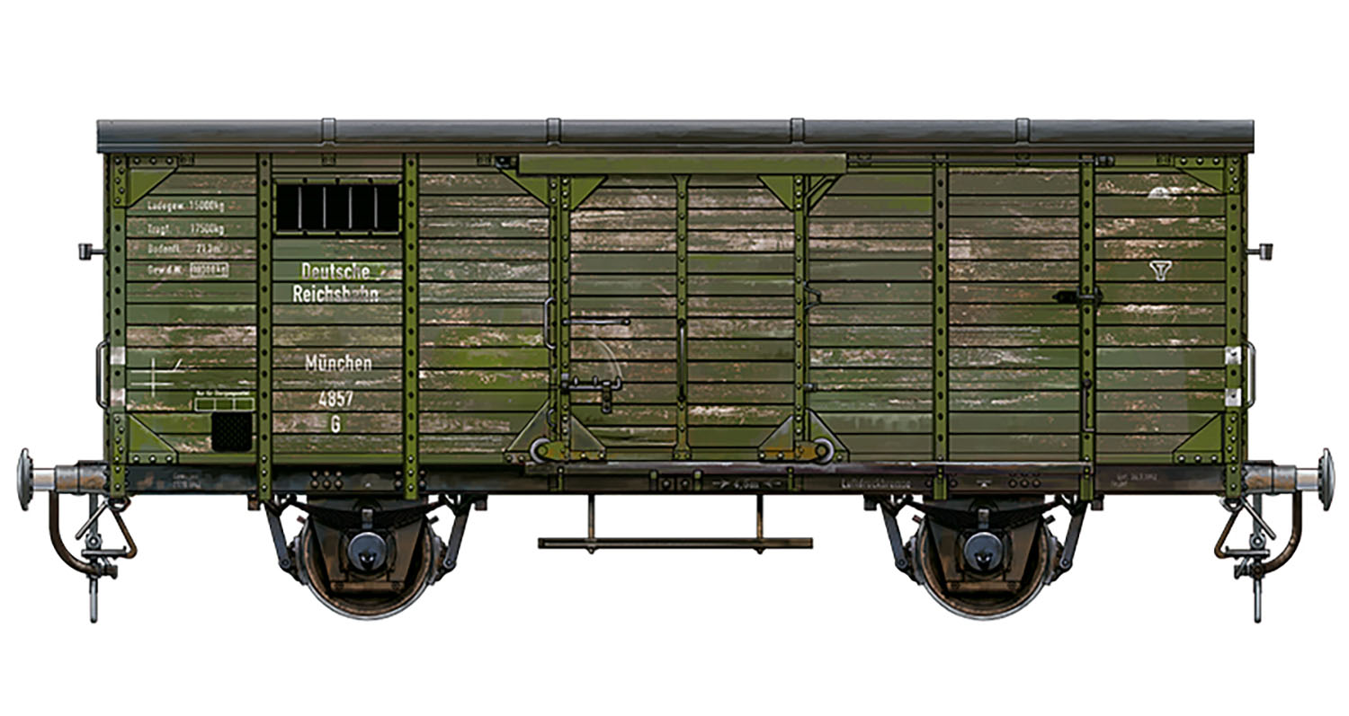 1/35 WW.II ドイツ軍 有蓋貨車 ギュターワーゲン G10型 [AK35502