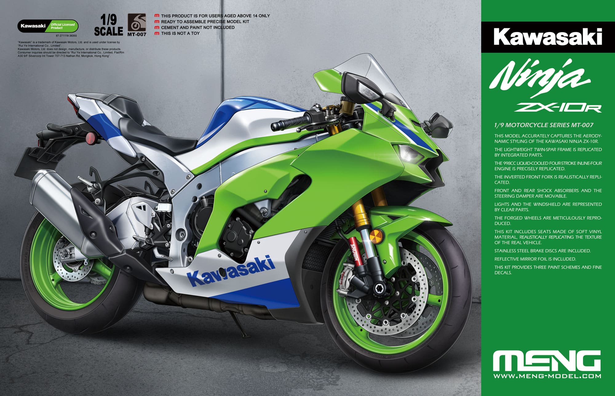 MENG Announces a New 1/9 Kawasaki Ninja ZX-10R Model Kit – Hobbyzero