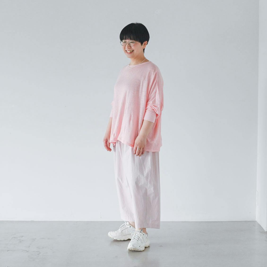 着用レビュー】髙橋美賀さんとつくったピンクのトップスとパンツを、6